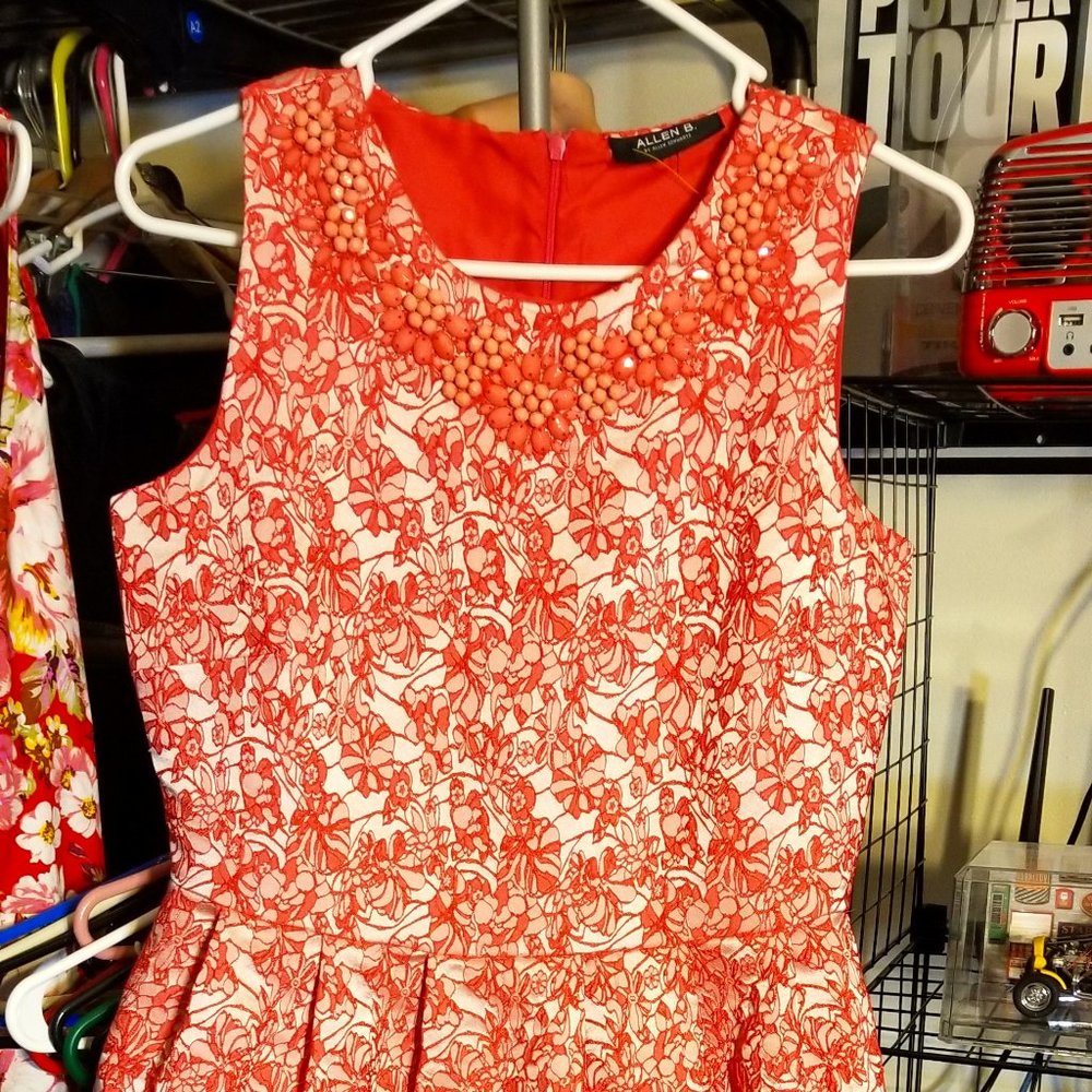 Beaded lace sleeveless dress